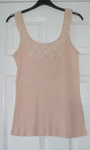 Lovely ladies beige ribbed cotton vest-top from Atmosphere, size 14 - Picture 1 of 2