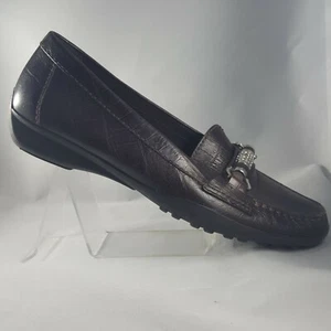Geox Loafers Slip Ons Shoes Women's Size EU 37/US 7 M Brown Leather - Picture 1 of 11