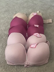 New 6 Womens Ladies Mesh Pink Color Gentle PUSH UP Bra Full Cup “New” - Picture 1 of 6
