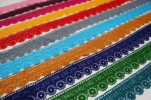 1 Meter Blume bestickt Spitze Rand Borte Band Hochzeit Applikation Nähen Handarbeit - Bild 1 von 21