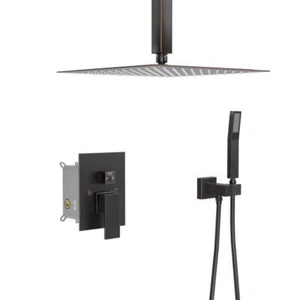 Logmey Dual Shower Heads 2-Spray Patterns W/ 1.8 GPM 12" Stainless Steel+Brass - Picture 1 of 8