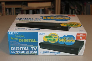 Apex Digital TV Converter Box Analog Pass-Through DTV Model DT250 NEW in Box - Picture 1 of 4