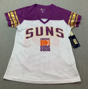 Camiseta deportiva Phoenix Suns GIII-4Her de malla para mujer mediana blanca púrpura dorada metálica - Imagen 1 de 14