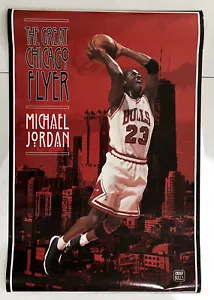 Vintage Michael Jordan Poster GREAT CHICAGO FLYER 1996 NBA Chicago Bulls 23x35 - Imagen 1 de 12