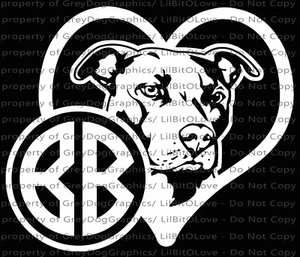 Full Sized Pit Bull Custom Monogram Decal Bully Pitbull Sticker Your Initials - Picture 1 of 23