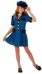Police Officer Lady Cop Girls Halloween Dress Up Costume Child Large - Picture 1 of 4