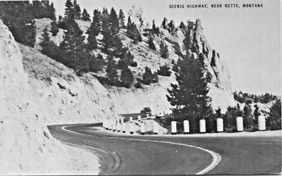BUTTE MONTANA~SCENIC HIGHWAY-CONOCO OIL TOURAIDE POSTCARD - Image 1 of 2