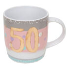 Birthday Stoneware Mug with Rose Gold Foil Number - 50th
