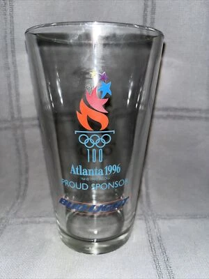 Vaso de pinta de cerveza vintage Atlanta 1996 Olympics Bud y vaso ligero Bud Foto 1 de 4
