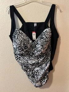 NWT Jaclyn Smith Swimwear Woman’s Plus Size 26W Animal Print Tankini Swimsuit - Picture 1 of 9