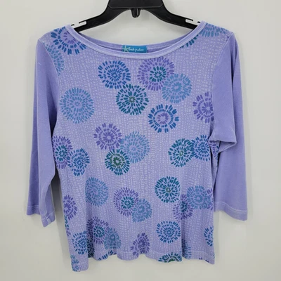 Top boho artístico manga 3/4 estampado mandala morado mediano Fresh Produce para mujer Foto 1 de 4