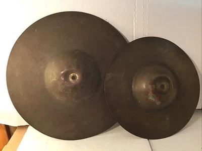 Vintage 12” AND 10” Hi-Hat Cymbal Pair YOU GET BOTH BUNDLE unmarked 1920-1930s? - Image 1 of 4