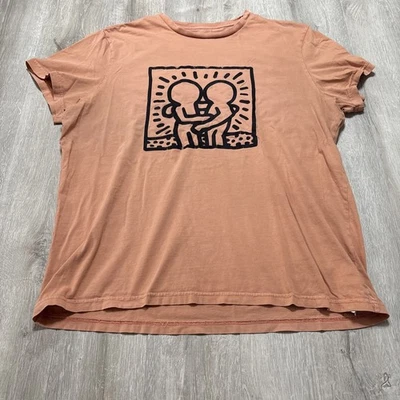 American Eagle Кит Харинг стиль графический футболка оранжевый футболка XXL - Изображение 1 из 3