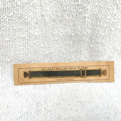 Pulsera de plataforma de oro laminado de 18 quilates vintage hebilla de cinturón sin usar embalada Alemania CB533 Foto 1 de 4