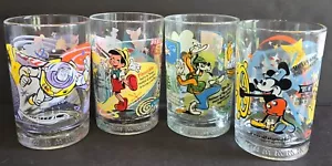 Walt Disney McDonalds 2002 100 Years of Magic Glasses Tumblers Set of 4 Vintage - Picture 1 of 9