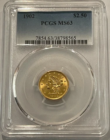 1902 $2 1/2 Liberty gold PCGS MS63 (#14679) Cover