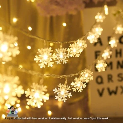 Snowflake LED Christmas Decorations For Home Hanging Garland Christmas Tree - Image 1 of 4