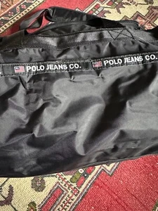 Ralph Lauren Polo Jeans Black Canvas Weekend Bag/holdall Luggage - Picture 1 of 5