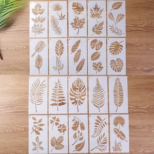 20 Pieces Leaf Stencils, Reusable Plant Stencils for Painting on Walls Doors ... - Picture 1 of 7