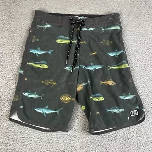 Salty Crew Shorts Mens 28 Gray Fish Yacht Nautical Swim Trunks Bathing Suit Lake - Picture 1 of 19