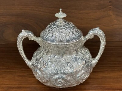 Victorian Aesthetic Repousse Silverplate Sugar Bowl, Simpson Hall Miller & Co. - Image 1 of 4