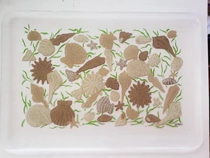 Mid Century Vintage STOTTER Serving Tray Sea Shells Nautical Ocean 12.5" x 18" - Picture 1 of 2