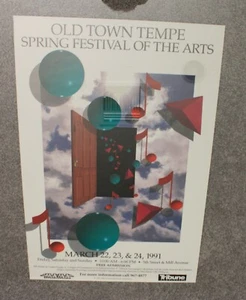 Póster publicitario promocional vintage Old Town Tempe Arts Craft Fair 1991 - Imagen 1 de 1