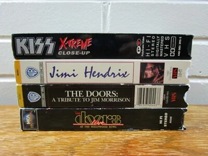 VHS Tape Lot of (4) Vintage Movie Rock Music The Doors, Kiss, Jimi Hendrix Band - Picture 1 of 9