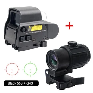 EXPS3-2 558 rosso verde punto reflex mirino clone + G43 3x lente di ingrandimento cannocchiale con attacco QD - Foto 1 di 11