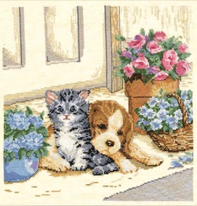 Cross Stitch Kit ~ Design Works Puppy & Kitten #DW3379 - Picture 1 of 5