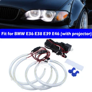 White For BMW E36 E38 E39 E46 SMD LED Angel Eyes Halo Rings Bright - Picture 1 of 6