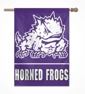 Texas Christian University Horned Frogs NCAA Vertical Flag Licensed 28" x 40" - Picture 1 of 3