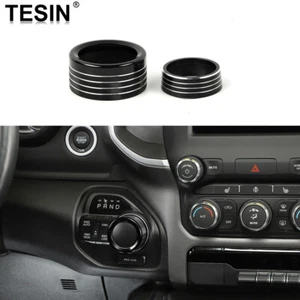 Para Dodge RAM 1500 18+ Faro Negro y Botón de Cambio de Marchas Botón Decoración Cubierta Borde - Imagen 1 de 10