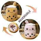 Kawaii Reversible Boba Plush Toys Two Face Double-Sided Bubble Milk Tea Soft Dol