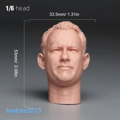 1:6 WWII US Rangers Captain Miller Head Sculpt Fit 12" Male Action Figure Body - Image 1 of 4