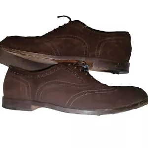 Cole Haan Suede Brown Wingtip Oxford Mens Lace Up Dress Shoes Sz 11 - Picture 1 of 21