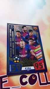 Match attax UCL 17/18 PES1 Barcelona ATTACK Gold limited edition PACK FRESH - Picture 1 of 7