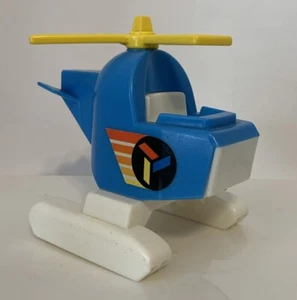 Vintage 1978 Fisher Price Little People 5” Blue White Chunky Helicopter #635 - Picture 1 of 7