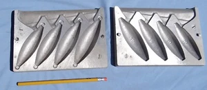 Heavy Aluminum Ocean Fishing Lead Sinker Casting 16 20 25 28 oz Mold - Picture 1 of 8