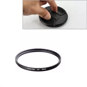 Protezione obiettivo filtro ultravioletto 72 mm per Nikon Canon Sony Pentax + cappuccio anteriore - Foto 1 di 5