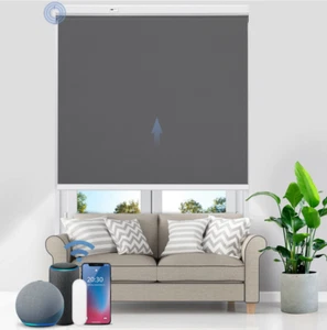 Elektrisches Rollo Tür Fenster mit Fernbediengung 80x150 cm Grau - Bild 1 von 2
