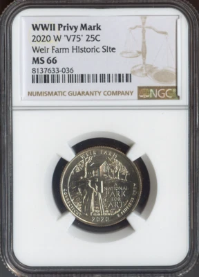 2020-W Weir Farm Historic Quarter NGC MS66 Quality - Image 1 of 2
