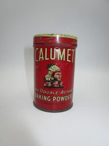 Vintage Calumet Baking Powder Tin, with Indian / Native logo. Empty. Trial Size - Picture 1 of 14
