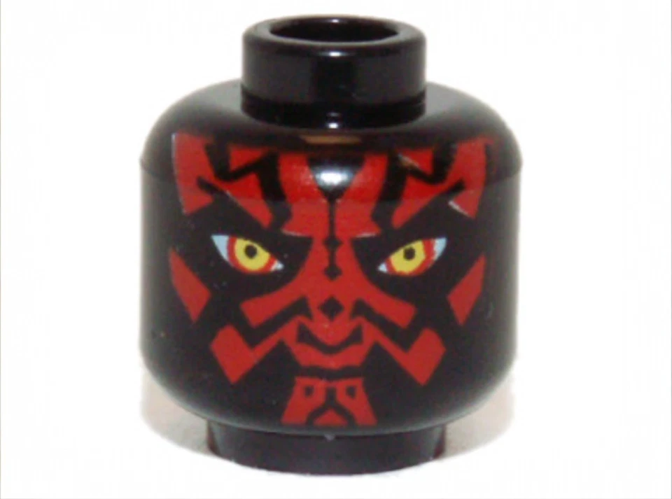 Lego Star Wars Minifigura Cabeza Darth Maul Patrón Cara Roja Foto 1 de 1