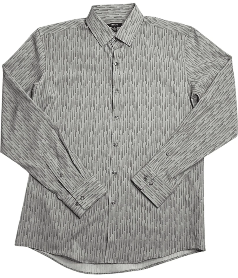 Рубашка мужская Alfani в полоску на пуговицах - Изображение 1 из 1