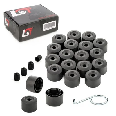 20x Wheel Bolts Shrouds Locking screw Set black 17 mm for JAGUAR - Image 1 of 4