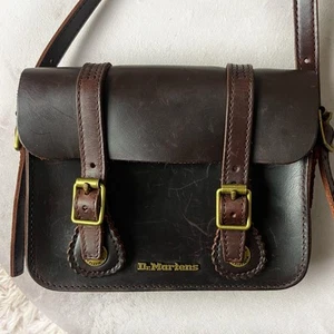 Dr. Martens Leather Satchel Bag Brown Crossbody Shoulder Authentic - Picture 1 of 10