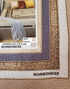 BORBONESE coperta piquè jacquard matelassè disegno OP matrimoniale 100% cotone - Picture 1 of 7