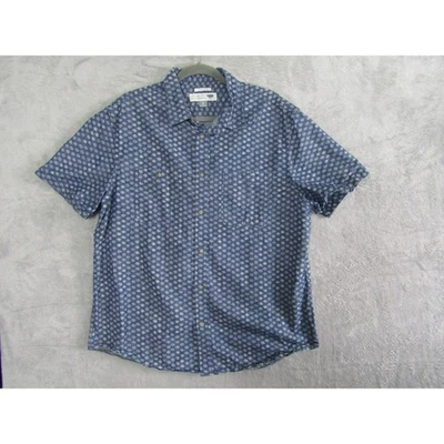 Camisa Old Navy Para Hombres Calce Clásico Manga Corta Con Botones Estampado de Lunares Azules XL Foto 1 de 4