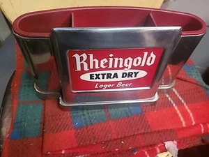 Vintage Rheingold Trocken Lager Bier Chrom Bar Caddy Serviettenhalter Requisite Display - Bild 1 von 6